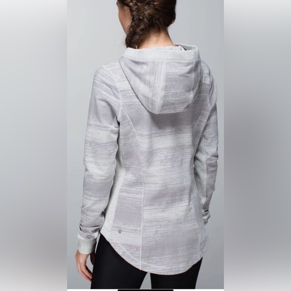 Lululemon Post Sweat Pullover Gray French Terry Hooded Half Zip Size 6 - Picture 2 of 8